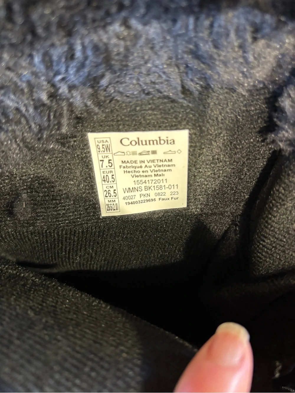 Columbia Black Faux-Fur Lined Winter Boots
